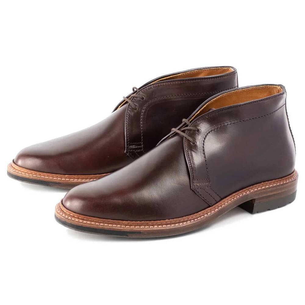 NEW ALDEN men's leather chukka boot in brown